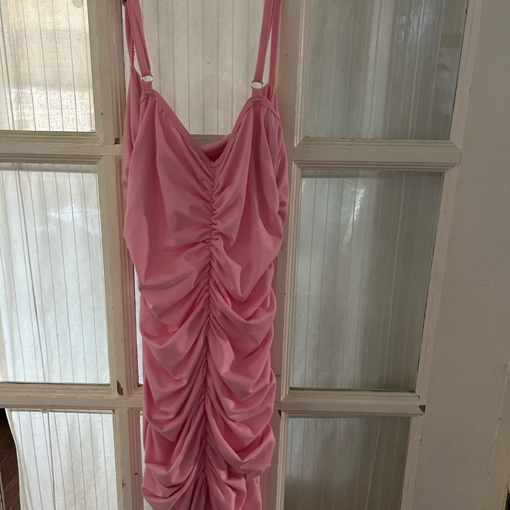 Pink Ruched Dress